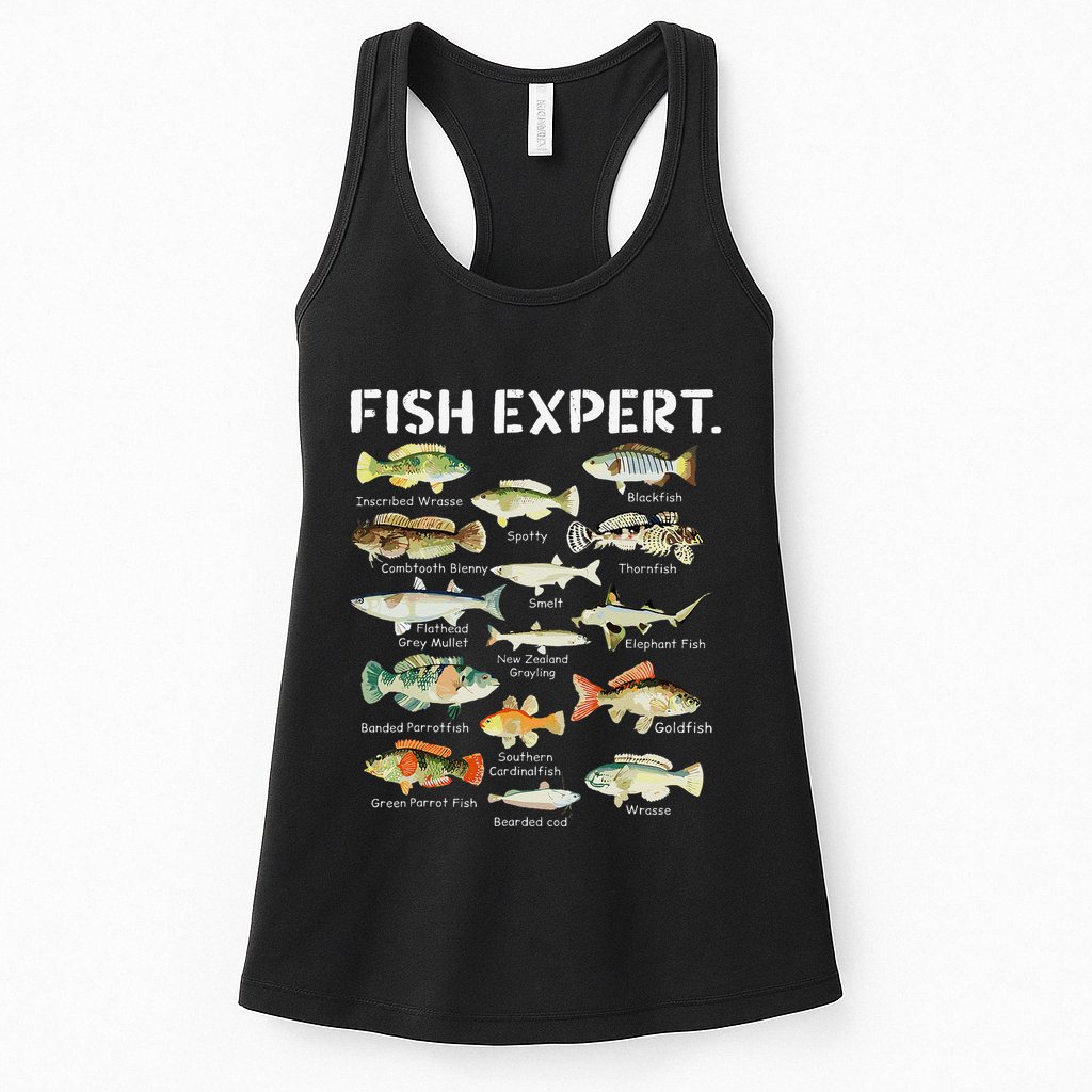 Fish Expert Cute Fish Child Fishing Womens Tank Top