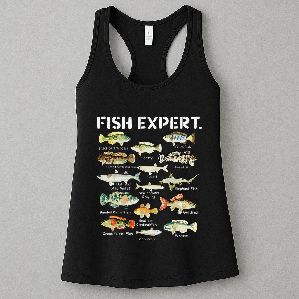 Fish Expert Cute Fish Child Fishing Womens Tank Top