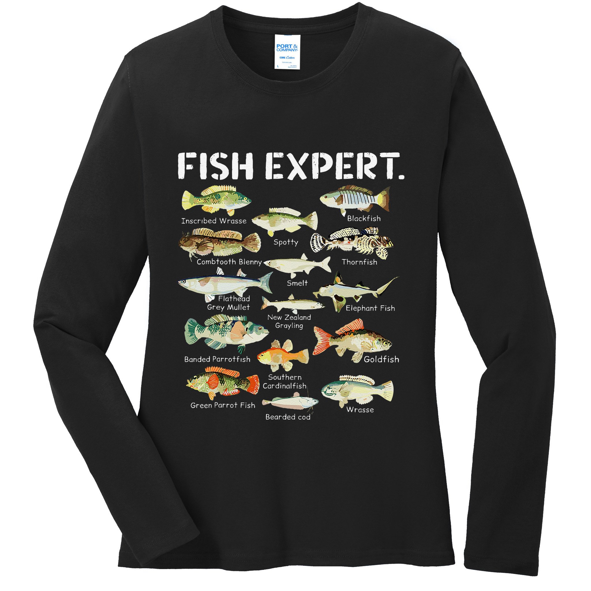 Fish Expert Cute Fish Child Fishing Ladies Long Sleeve Shirt