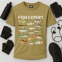 Fish Expert Cute Fish Child Fishing Cooling Performance Crew T-Shirt