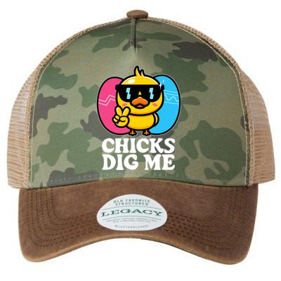 Funny Easter Chicks Dig Me Legacy Tie Dye Trucker Hat