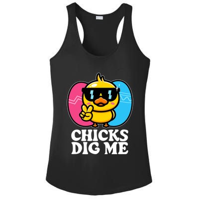 Funny Easter Chicks Dig Me Ladies PosiCharge Competitor Racerback Tank
