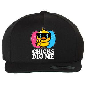 Funny Easter Chicks Dig Me Wool Snapback Cap