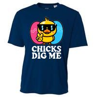 Funny Easter Chicks Dig Me Cooling Performance Crew T-Shirt