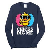 Funny Easter Chicks Dig Me Long Sleeve Shirt