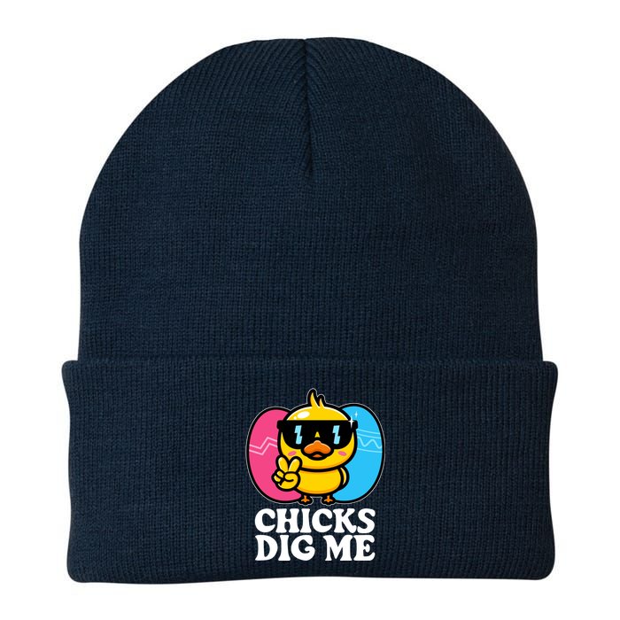 Funny Easter Chicks Dig Me Knit Cap Winter Beanie