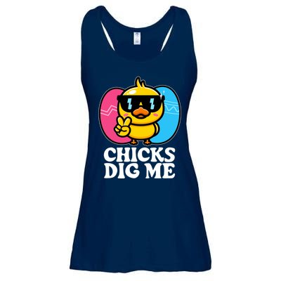 Funny Easter Chicks Dig Me Ladies Essential Flowy Tank