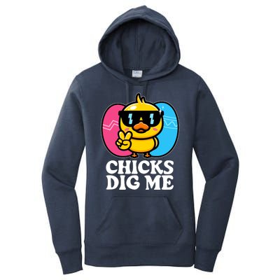 Funny Easter Chicks Dig Me Women's Pullover Hoodie