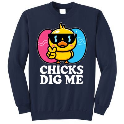 Funny Easter Chicks Dig Me Tall Sweatshirt