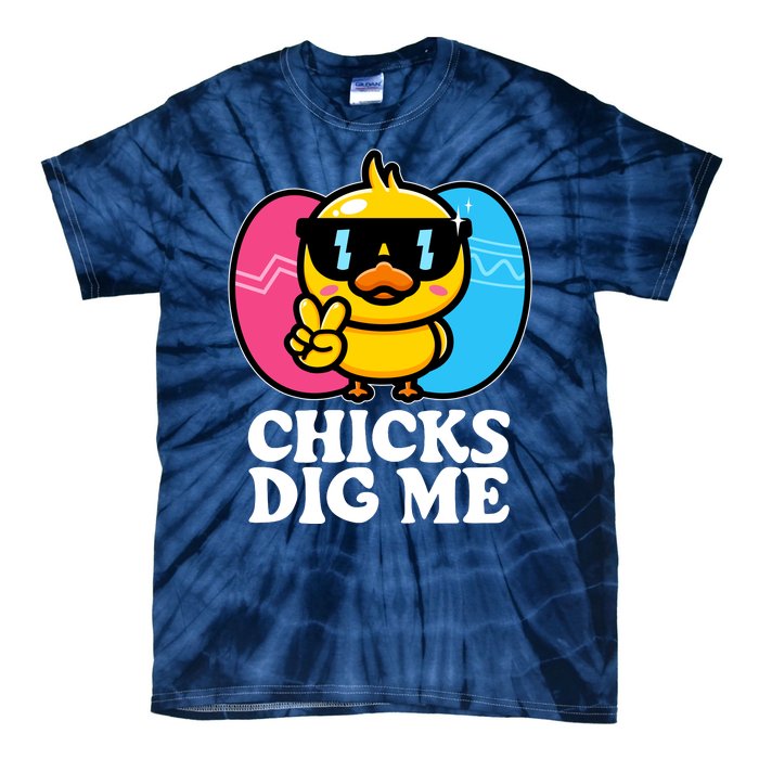 Funny Easter Chicks Dig Me Tie-Dye T-Shirt