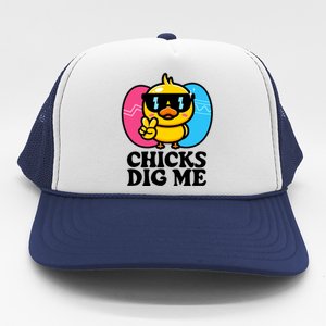 Funny Easter Chicks Dig Me Trucker Hat