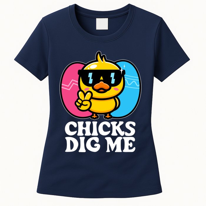 Funny Easter Chicks Dig Me Womens T-Shirt