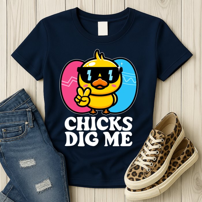 Funny Easter Chicks Dig Me Womens T-Shirt