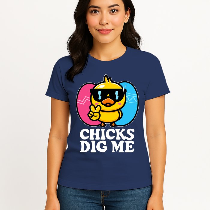 Funny Easter Chicks Dig Me Womens T-Shirt