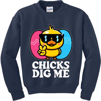 Funny Easter Chicks Dig Me Kids Sweatshirt