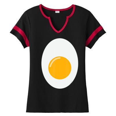 Fried Egg Cute Lazy Halloween Costume Ladies Halftime Notch Neck Tee