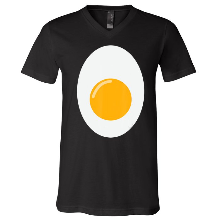 Fried Egg Cute Lazy Halloween Costume V-Neck T-Shirt