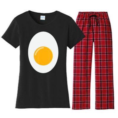 Fried Egg Cute Lazy Halloween Costume Women's Flannel Pajama Set