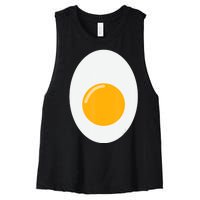 Fried Egg Cute Lazy Halloween Costume Women's Racerback Cropped Tank