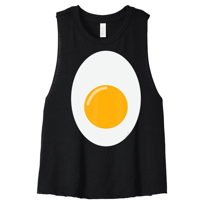 Fried Egg Cute Lazy Halloween Costume Women's Racerback Cropped Tank