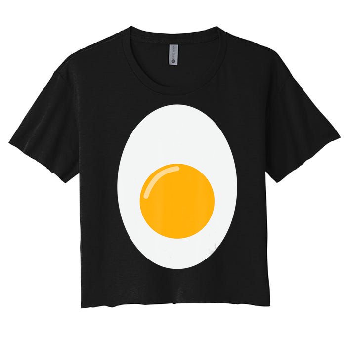 Fried Egg Cute Lazy Halloween Costume Women's Crop Top Tee