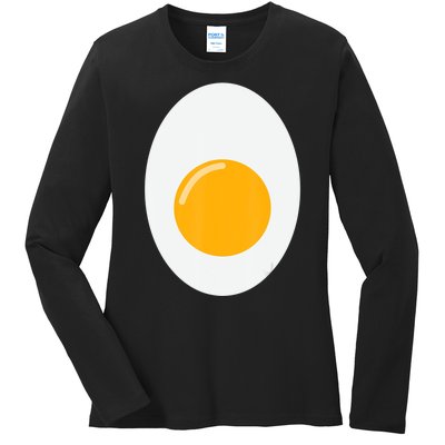 Fried Egg Cute Lazy Halloween Costume Ladies Long Sleeve Shirt