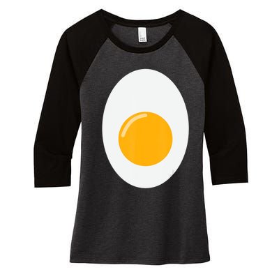 Fried Egg Cute Lazy Halloween Costume Women's Tri-Blend 3/4-Sleeve Raglan Shirt