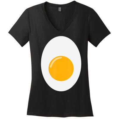 Fried Egg Cute Lazy Halloween Costume Women's V-Neck T-Shirt