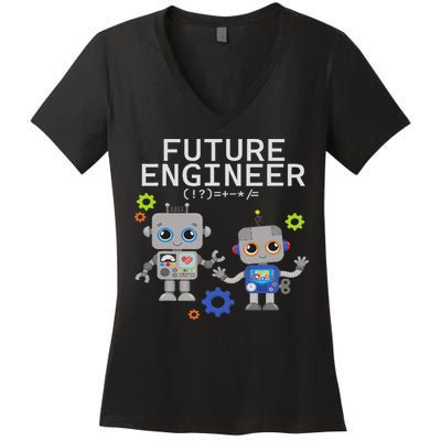 Future Engineer Costume Robot Robotics Women's V-Neck T-Shirt