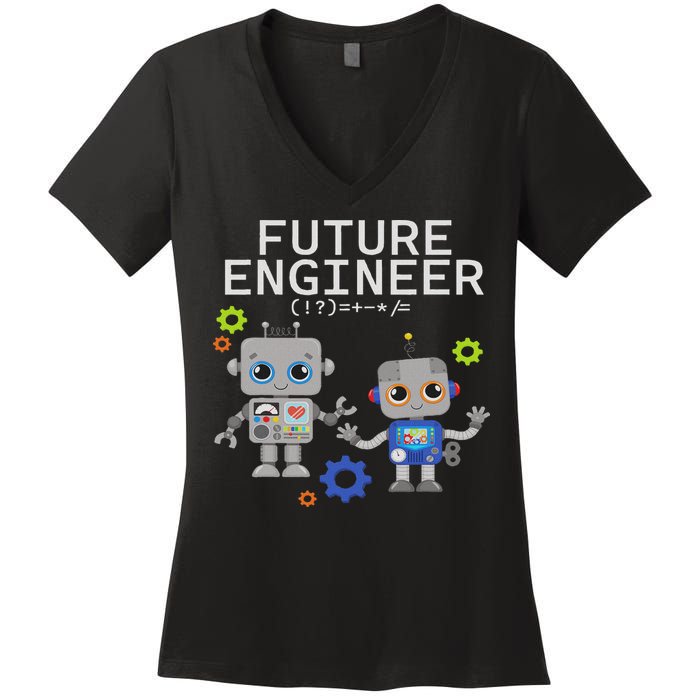 Future Engineer Costume Robot Robotics Women's V-Neck T-Shirt