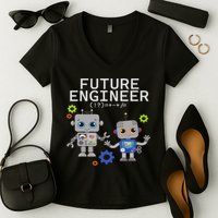 Future Engineer Costume Robot Robotics Women's V-Neck T-Shirt