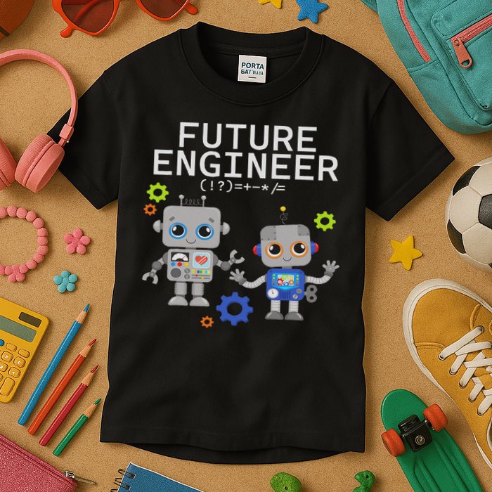 Future Engineer Costume Robot Robotics Kids T-Shirt