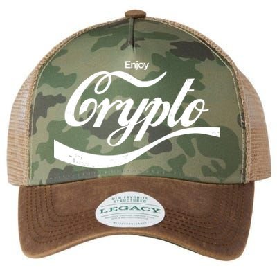 Funny Enjoy Crypto Cola Logo Legacy Tie Dye Trucker Hat