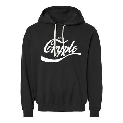 Funny Enjoy Crypto Cola Logo Garment-Dyed Fleece Hoodie