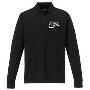 Funny Enjoy Crypto Cola Logo Performance Long Sleeve Polo