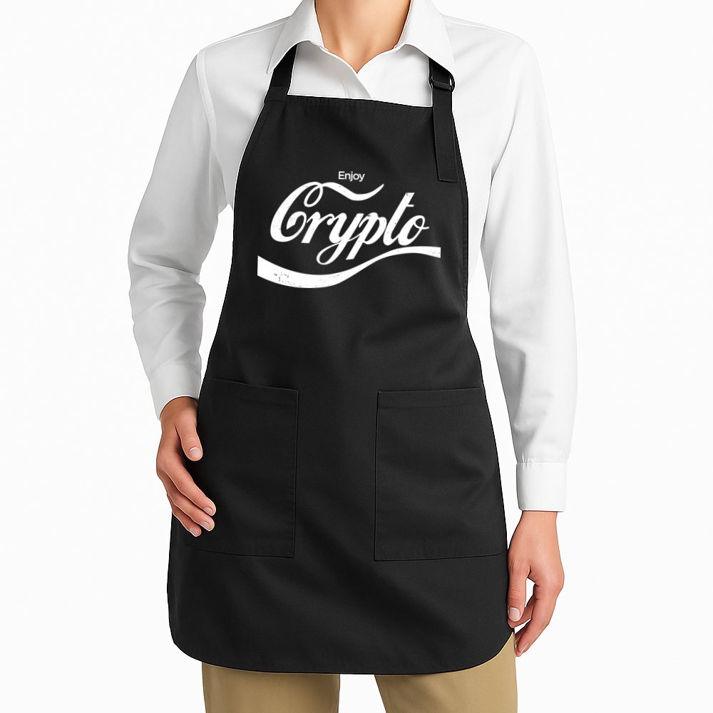 Funny Enjoy Crypto Cola Logo Apron