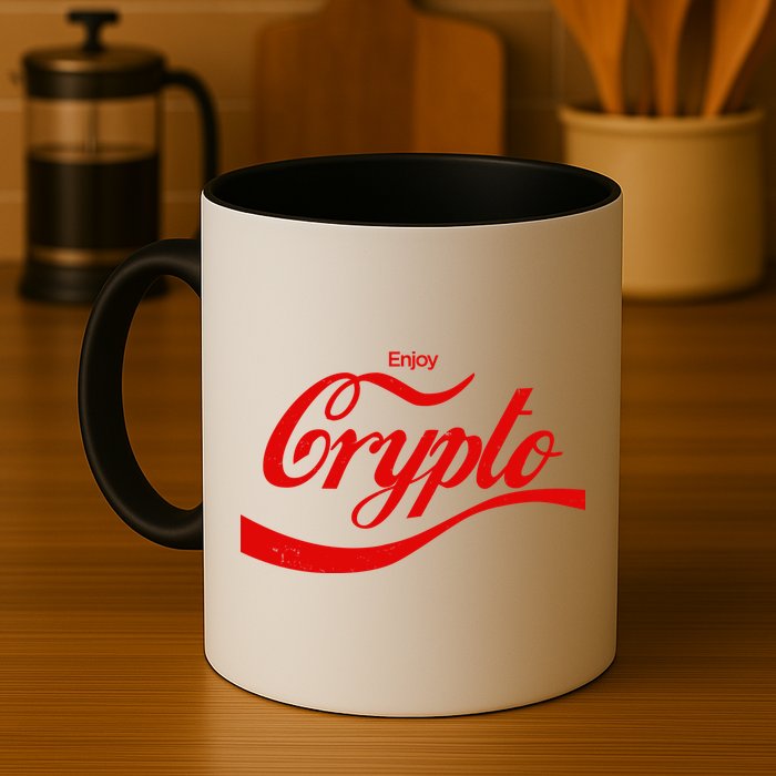 Funny Enjoy Crypto Cola Logo Mug