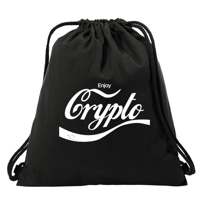 Funny Enjoy Crypto Cola Logo Drawstring Bag