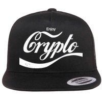 Funny Enjoy Crypto Cola Logo Flat Bill Trucker Hat