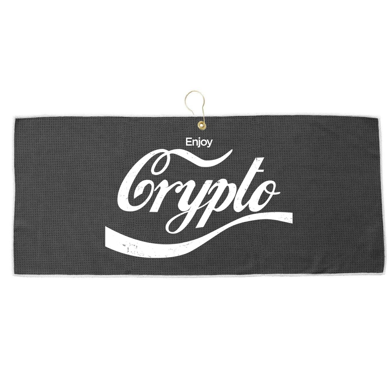 Funny Enjoy Crypto Cola Logo Large Microfiber Waffle Golf Towel