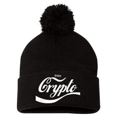 Funny Enjoy Crypto Cola Logo Pom Pom 12in Knit Beanie