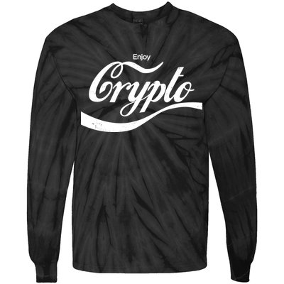 Funny Enjoy Crypto Cola Logo Tie-Dye Long Sleeve Shirt