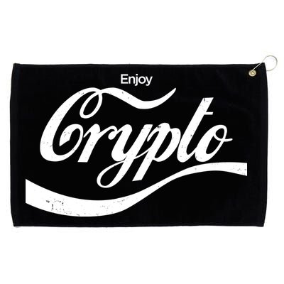 Funny Enjoy Crypto Cola Logo Grommeted Golf Towel