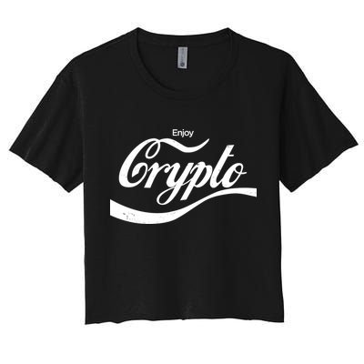 Funny Enjoy Crypto Cola Logo Crop Top