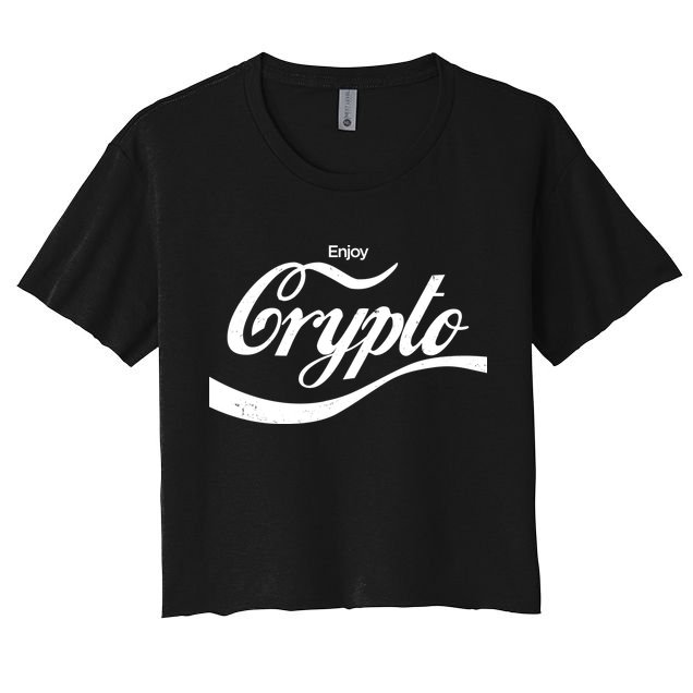 Funny Enjoy Crypto Cola Logo Crop Top