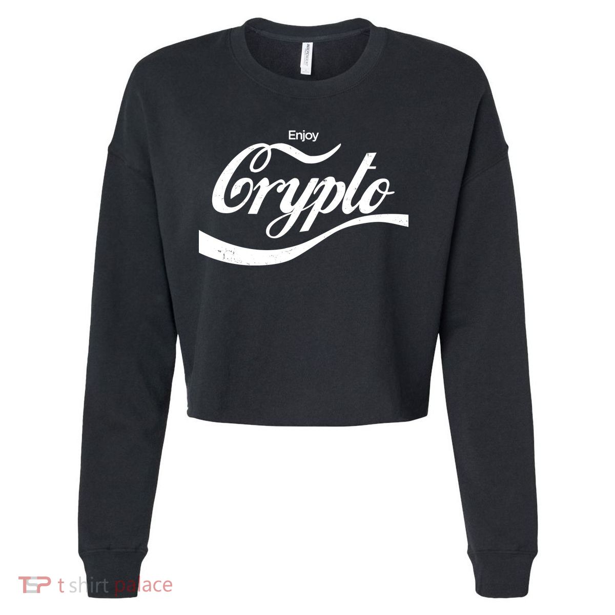 Funny Enjoy Crypto Cola Logo Cropped Pullover Crew