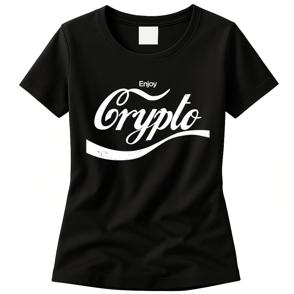 Funny Enjoy Crypto Cola Logo Womens T-Shirt
