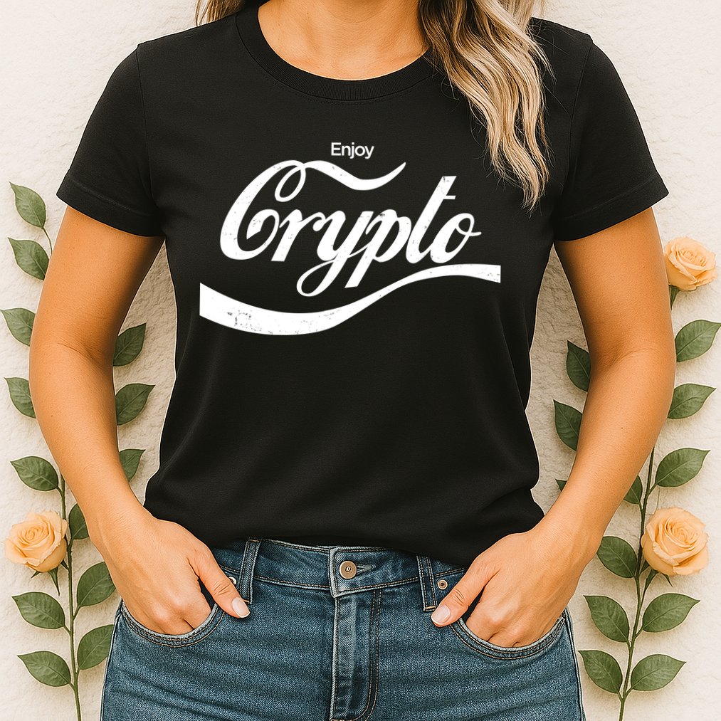 Funny Enjoy Crypto Cola Logo Womens T-Shirt