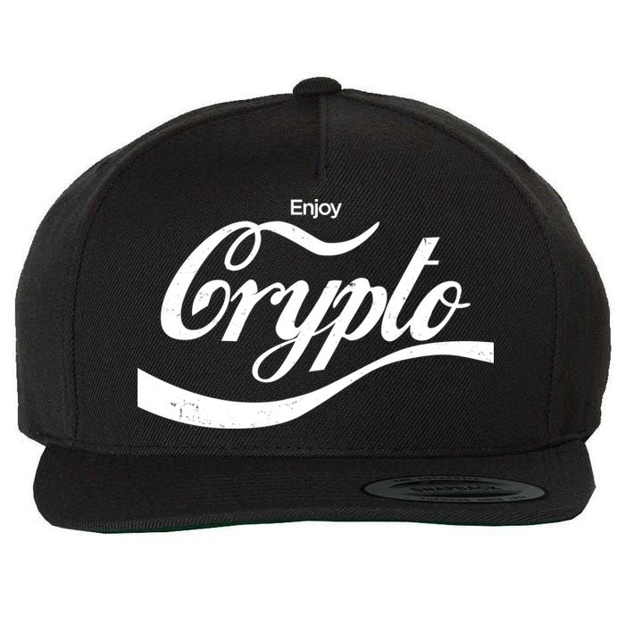Funny Enjoy Crypto Cola Logo Wool Snapback Cap