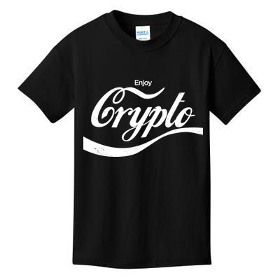 Funny Enjoy Crypto Cola Logo Kids T-Shirt